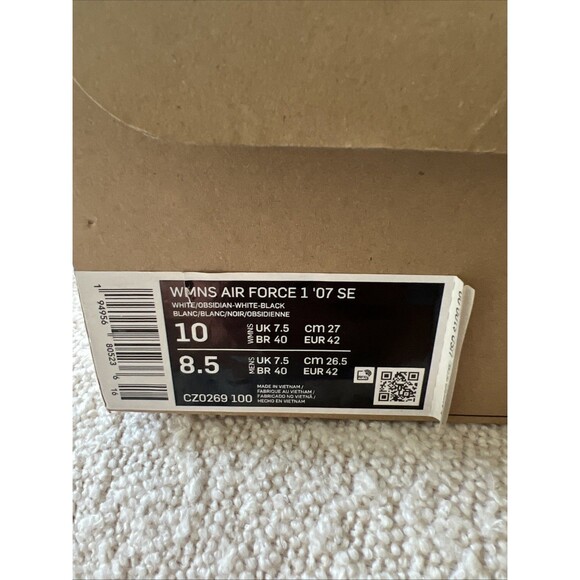 Nike Air Force 1 '07 SE Indigo Size 10 Women's CZ0269-100 White/Obsidian White - Picture 10 of 11